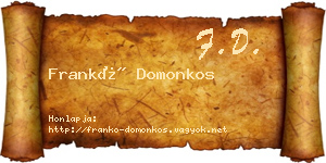 Frankó Domonkos névjegykártya